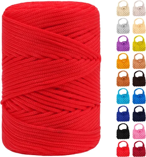 Vista 21 de Cordón de macramé de poliéster de 1/8 pulgadas x 169 metros, cordón de macramé trenzado de polipropileno, hilo de poliéster para tejer bolsos
