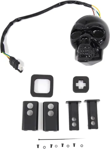 Vista 6 de Cubierta de Enganche de Remolque con LED de Calavera Iluminada, Cubierta de Luz LED para Enganche de Remolque, se Adapta a 2" y 1-1/4", Ambos (Negro)