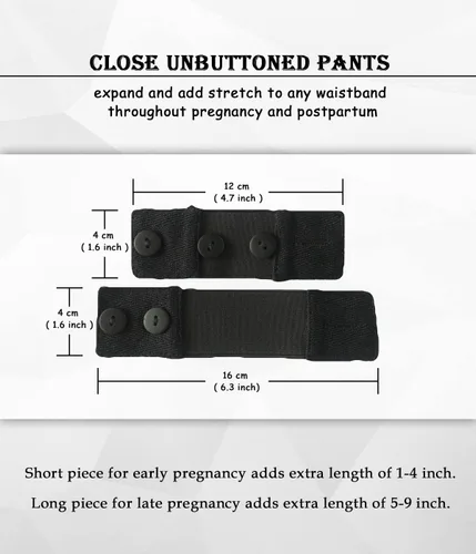Vista 2 de Combinación de extensores de camisas de maternidad y pantalones extensores de cintura, banda de maternidad sin costuras