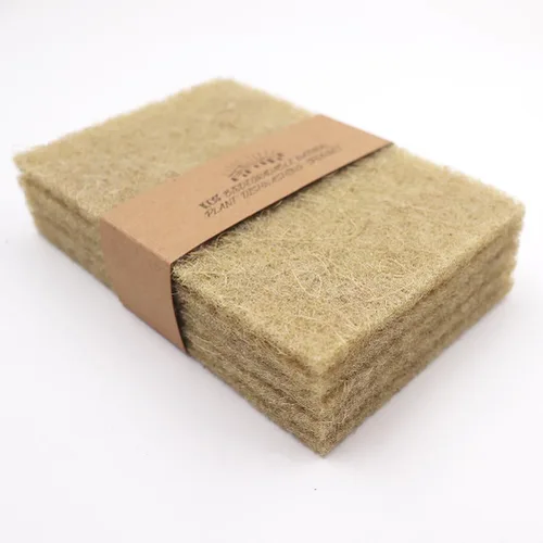 Vista 6 de Almohadillas naturales para fregar, paquete de 10 unidades - Estropajo de sisal antiarañazos, almohadillas de limpieza de sisal, de fibra de coco