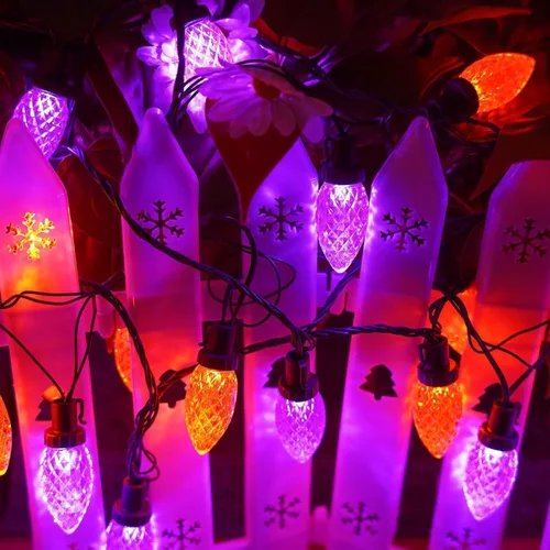 Vista 8 de iBaycon Luces de Navidad RGB C9, 65 pies, 100 luces LED que cambian de color, control remoto conectable, impermeable, al aire libre, cadena de luces