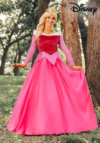 Vista 2 de Disfraz de princesa Aurora de Disney, vestido rosa y corona, disfraz de Halloween para mujer