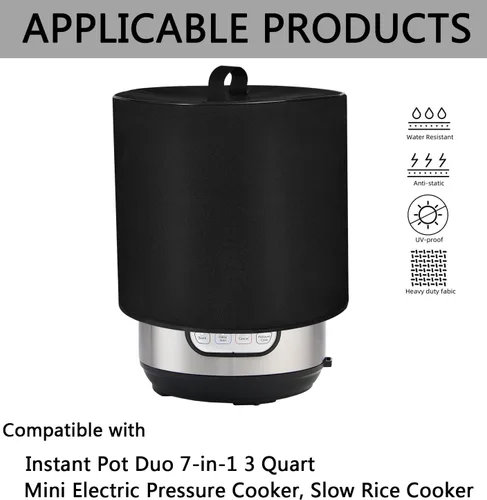 Vista 2 de Cubierta antipolvo para olla a presión eléctrica Instant Pot Duo 7 en 1 de 3 cuartos de galón Cubierta de nailon 600D resistente al agua