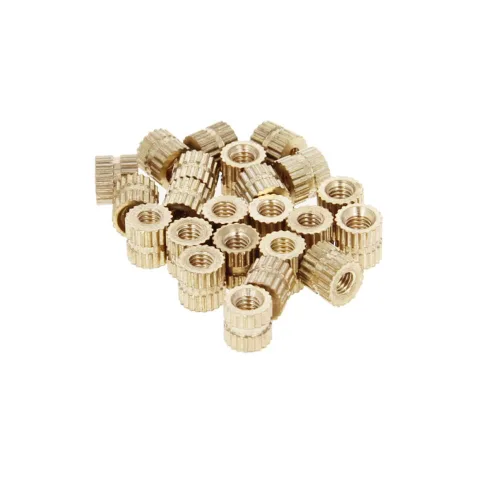 Vista 34 de MroMax Tuercas de inserción moleteadas M2, latón métrico M2x3x3.0.079 in Tuercas de inserción roscadas a través de roscas encajadas en agujeros