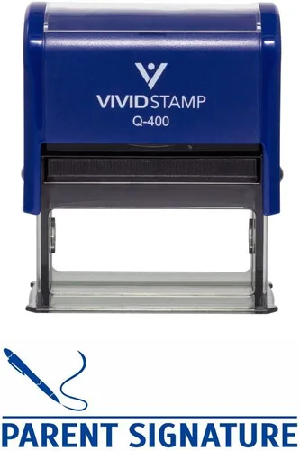 Vista 12 de Timbre de caucho de entintado automático con inscripción PARENT SIGNATURE, Negro