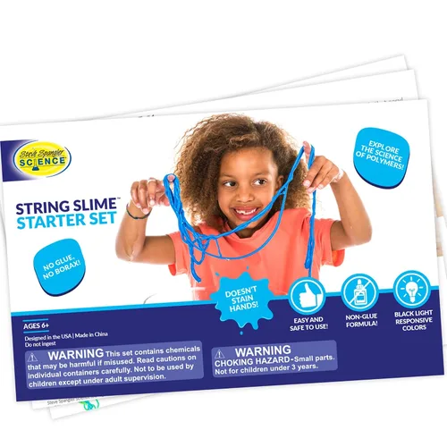 Vista 9 de Steve Spangler Science Kit de iniciación de slime de cuerda, incluye azul y amarillo (3.4 onzas cada uno) - Kit de experimentos científicos de slime