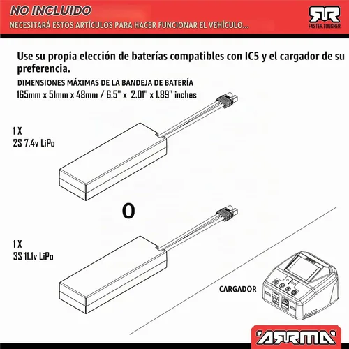 Vista 2 de ARRMA Camión RC 1/10 Granito 4X4 223S BLX BRUSHLESS Monster Truck RTR, azul