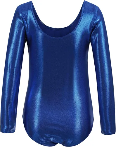 Vista 37 de AFAVOM Leotardos de gimnasia para niñas, leotardos de manga larga para niñas, brillantes y brillantes, para gimnasia, traje de ballet y danza