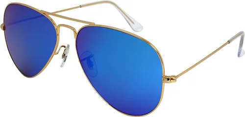 Vista 2 de Edge I-Wear - Gafas de sol de aviador de metal para cara pequeña con lente de vidrio mineral de primera calidad