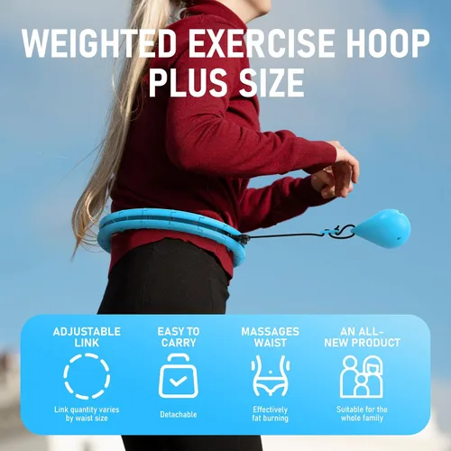 Vista 7 de JKSHMYT Infinity Weighted Hula Exercise Hoop, for Adults Women Weight Loss Plus Size, 30/26 Detachable Links