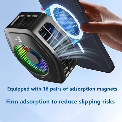 Vista 5 de 2-in-1 Clip Phone Cooler for Gaming, Semiconductor Fan, Fast Cooling