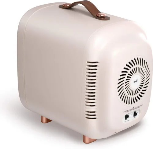 Vista 4 de QUBI Mini nevera, refrigerador compacto profesional para el cuidado de la piel, mini cosméticos, maquillaje, 5 litros (blanco crema, 5L)