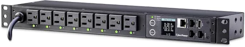 Vista 2 de CyberPower PDU41001 PDU conmutada, 100-120V/15A (reducido a 12A), 8 tomas, montaje en rack 1U