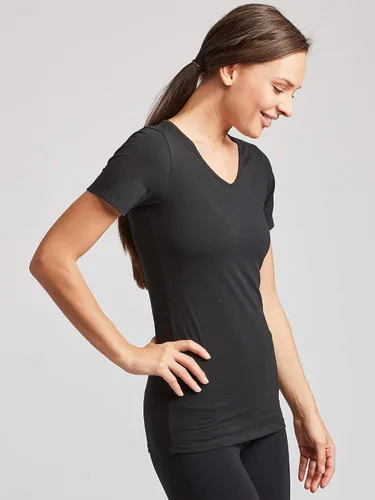 Vista 3 de Kalon - Paquete de 4 camisetas interiores con cuello en V para mujer 4PK Negro