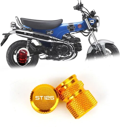 Vista 11 de Suitable for DAX125 ST125 dax125 st125 2026 2025 Motorcycle Modification Wheel and tire Valve caps (Black,ST125)