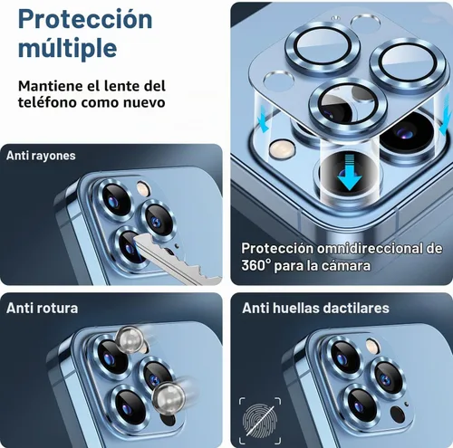 Vista 4 de Korecase Paquete de 2 protectores de lente de cámara para iPhone 13 Pro Max/13 Pro, color negro Vidrio templado de metal, fuerte adherencia