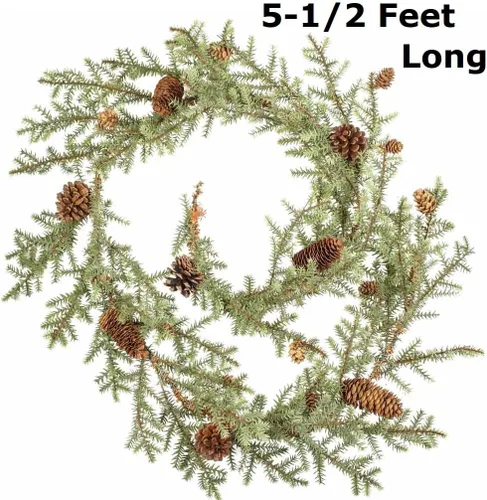 Vista 2 de Factory Direct Craft Guirnalda de pino de ciprés resistente a la intemperie, guirnalda de Navidad para decoración de bosques en interiores