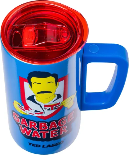 Vista 3 de Silver Buffalo Ted Lasso Garbage Water - Taza de café de acero inoxidable de doble pared con asa, 15 onzas