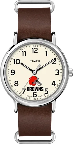 Vista 25 de Timex Tribute Correa de cuero de cuarzo NFL Weekender de 1.575 in para hombre