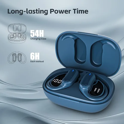 Vista 3 de TRAUSI Auriculares Bluetooth, auriculares inalámbricos con IPX7 resistente al agua, micrófono con cancelación de ruido, auriculares de carga rápida