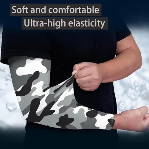 Vista 31 de CLOHOMIN Mangas para brazos, protección solar, mangas de compresión, cubierta de tatuaje para mujeres y hombres, manga deportiva atlética refrescante