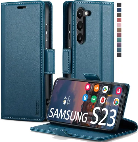 Vista 17 de japezop Compatible con Samsung Galaxy S23 5G - Funda tipo cartera con bloqueo RFID, tarjetero y función atril magnético, funda de piel con tapa