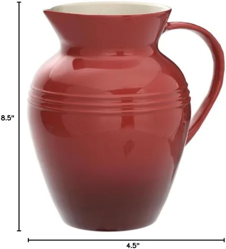 Vista 3 de Le Creuset Jarra de gres de 2 cuartos de galón, color cereza