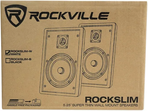 Vista 9 de Rockville 2 RockSlim Blanco Altavoces de Cine en Casa de 13,3 cm, 240w, Montaje en Pared, Altavoces delgados Fáciles 240W Peak, 80W RMS Per Pair