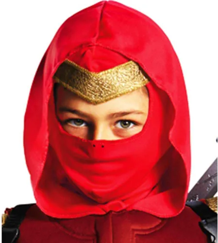 Vista 2 de Disguise Shadow Ninja Red Fire Ninja Deluxe - Disfraz para niños, un color, 4-6