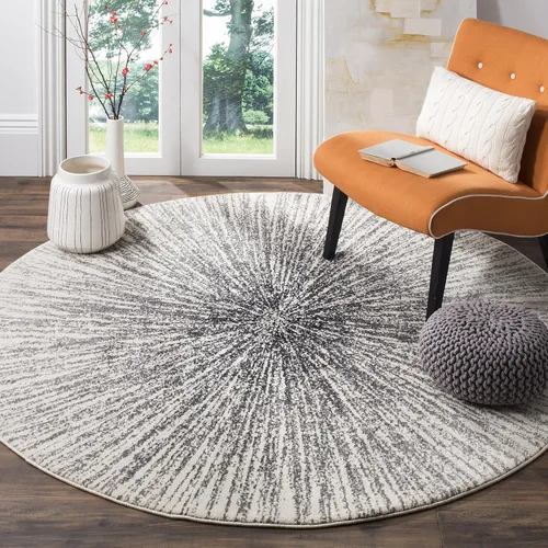 Vista 20 de SAFAVIEH Evoke Collection EVK228J - Alfombra abstracta de estallido de 2'2" x 4', color aguamarina/marfil, no desprende pelusa, alfombra de acento