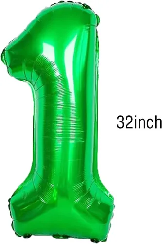 Vista 3 de Decoraciones de dinosaurio de primer cumpleaños - Globos de aluminio de dinosaurio y suministros de fiesta para niños