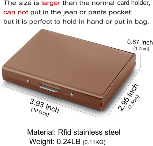 Vista 5 de EASTNIGHTS Soporte para tarjetas de crédito RFID, protector de metal para tarjetas de crédito para hombres y mujeres, paquete de caja de regalo