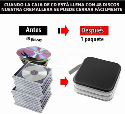 Vista 4 de Estuche para CD/DVD, 48 Capacidad, Negro, Plástico, Portátil, Ligero