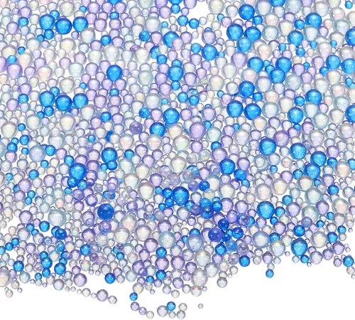 Vista 21 de Cuentas de vidrio iridiscente diminutas de burbuja, 0.4-3mm 10g Cuentas redondas micro mini transparentes sin agujero en forma de gota de agua