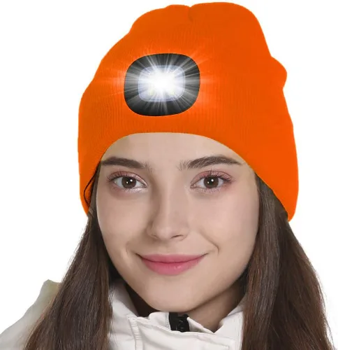 Vista 9 de Tutuko Gorro unisex con luz, gorro LED recargable por USB, sombrero LED con linterna, regalos para hombres, mujeres, papá