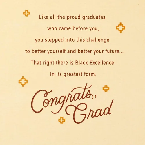 Vista 3 de Hallmark Tarjeta de graduación de caoba 2022 (Black Excellence) (599GGJ6083)