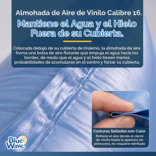 Vista 2 de Blue Wave Almohada de aire de 4 pies x 4 pies para piscina sobre el suelo