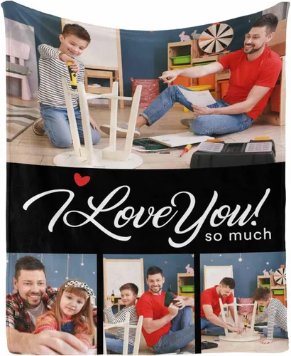 Vista 20 de InterestPrint Manta de amor personalizada con texto en inglés "To Dad, Even When I Not Close by,I Want You to Know I Love and Appreciate You We Love