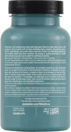 Vista 3 de FolkArt, Arctic Teal One 11908 - Pintura acrílica brillante brillante de 8 fl oz / 8.0 fl oz, para manualidades fáciles de aplicar, suministros