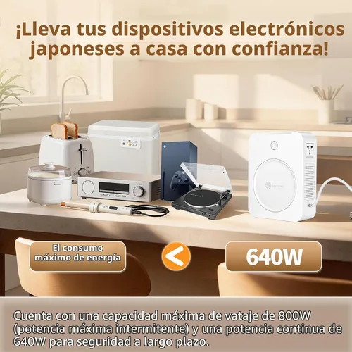 Vista 4 de SUNSHUN 120V a 100V 800W Japón convertidor de voltaje paso abajo