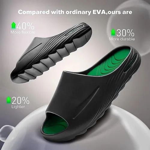 Vista 4 de FEINOAR Sandalias de baloncesto para hombre de tecnología suave con soporte de arco para alivio de fascitis plantar, recuperación deportiva, puntera