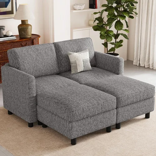 Vista 27 de Belffin - Sofá cama modular de 110.2 pulgadas, 12 asientos, color beige