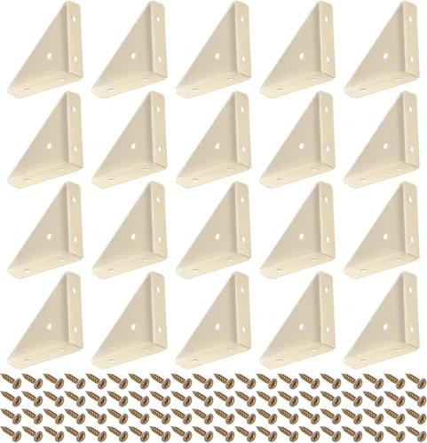 Vista 16 de uxcell 20 soportes de esquina angulares de 1.496 pulgadas x 1.496 pulgadas, soportes de acero laminado en frío con tornillos para borde de Negro
