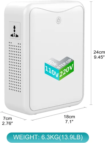 Vista 3 de Transformador Step Up de 110 V a 220 V, convertidor de voltaje de 2000 W, sin ruido, apto para exprimidores, máquinas de chocolate y otros