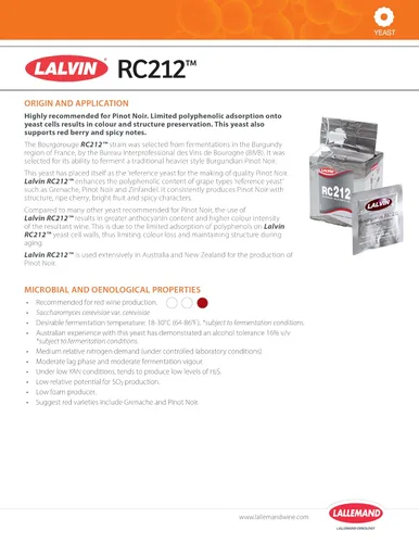 Vista 7 de Lalvin Bourgovin RC 212 Saccharomyces Cerevisiae 5 G. Bolsa