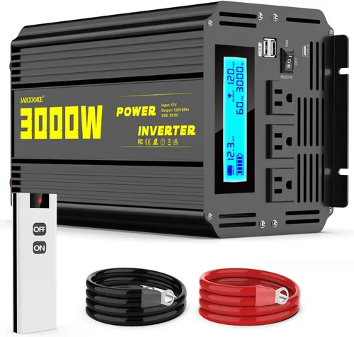 Vista 11 de Inversor de corriente de onda sinusoidal modificada de 2500 vatios, 12 V CC a CA 110 V/120 V (pico) Convertidor de 5000 W, inversor de automóvil