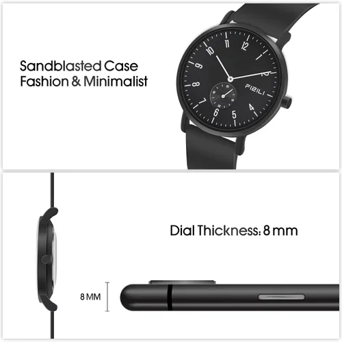 Vista 5 de Mens Watches Minimalist Ultra Thin Waterproof Fashion Dressy Wrist Watch for Men Business Casual Luxury Quartz Analog Watch