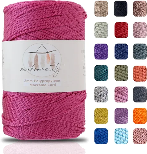 Vista 49 de Makromecity, Cordón de macramé de poliéster de 2 mm x 250 yardas (750 pies) Cordón de macramé de 2 mm de polipropileno para arte y manualidades