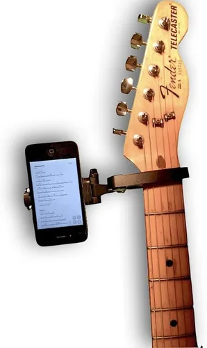 Vista 8 de Smart-Po Cejilla de guitarra para teléfono inteligente Abrazadera de cuello compatible con Android y iPhone Soporte para teléfono celular Ayuda