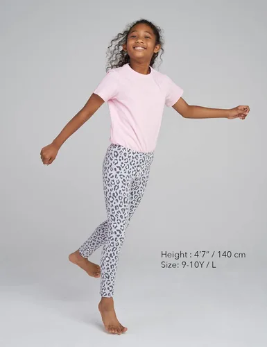 Vista 5 de LAPASA Girls Leggings Pants (4 & 5 Pack) Cotton Knit Toddler Print Solid Full-Length Multipack Stretchy Soft Multicolor G11